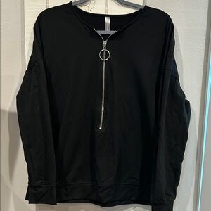 Black Zipper Sweatshirt